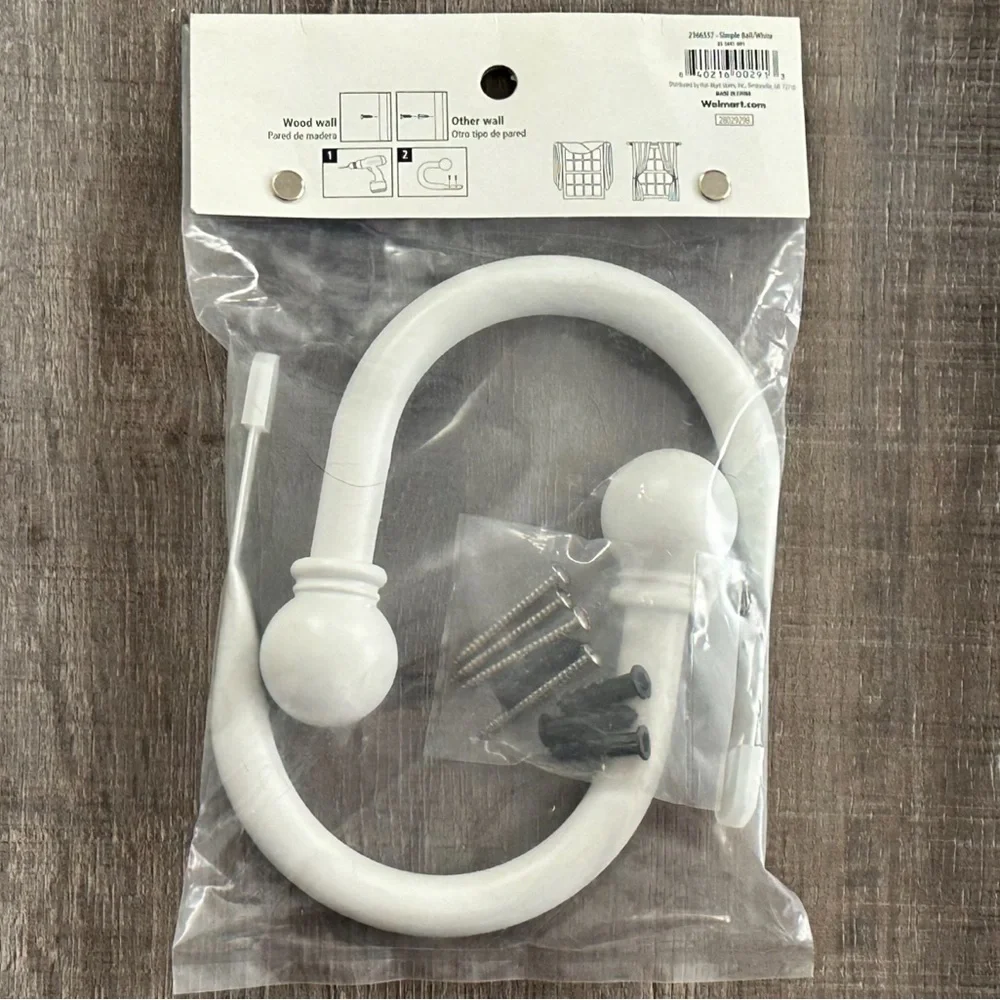 New White 5/8” Decorative Holdback